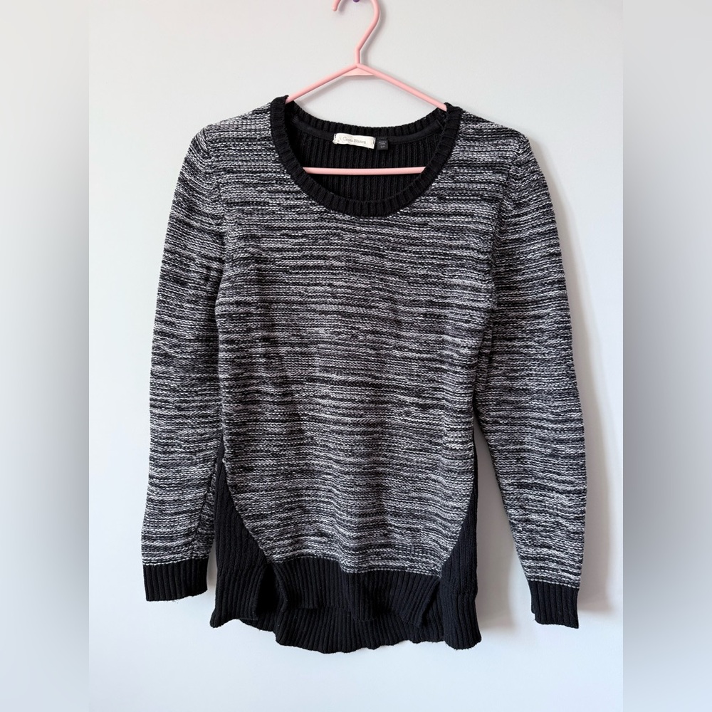 Costa Blanca Charcoal and Black Crew Neck Sweater
